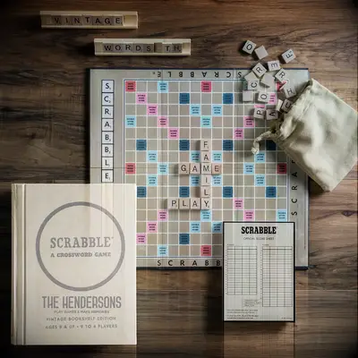 Vintage Scrabble game idea for couples.