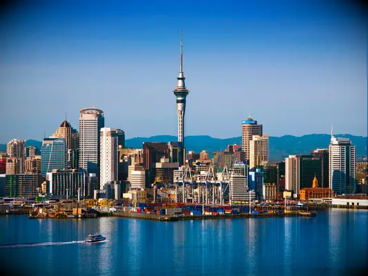 Auckland skyline with Sky Tower, New Zealand