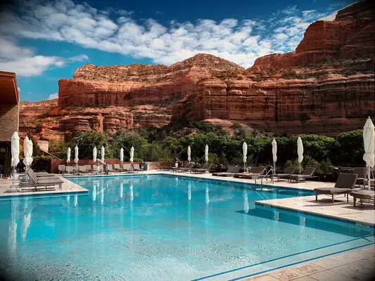 Morning by the Pool with Canyon view