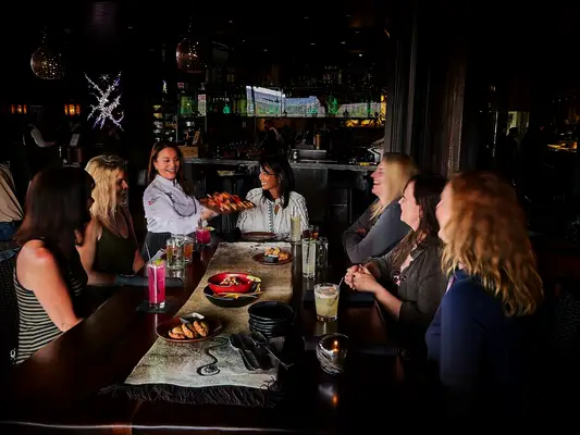 Group of friends having food