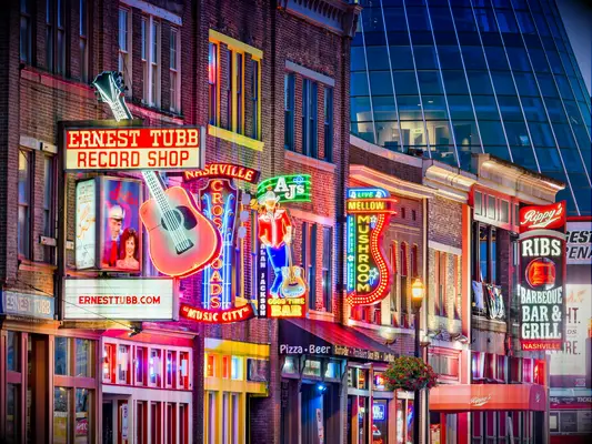 Nashville street at night