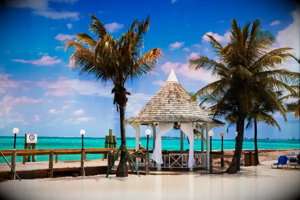 Bahamas Destinmation Wedding - Beach hut on the beach, Cable Beach, Nassau, 