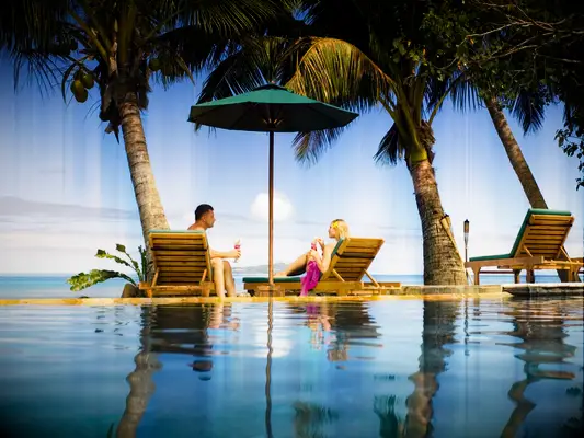 Couple relaxing in Fiji