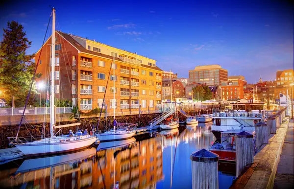 portland maine at dusk