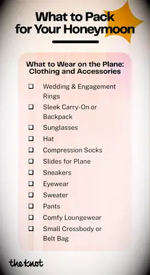 Checklist of what to wear on the plain for your honeymoon