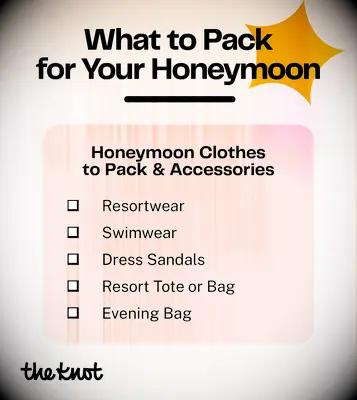 Check list of what clothes to pack for your honeymoon