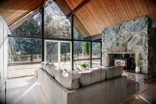 Living room with huge open window