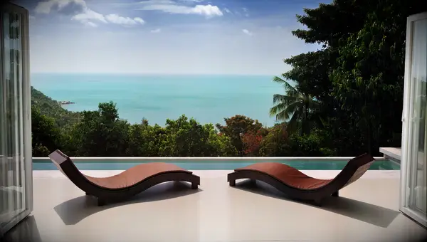 beautiful beach view of resort