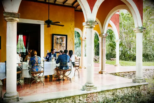 Mexico outdoor wedding reception dinner