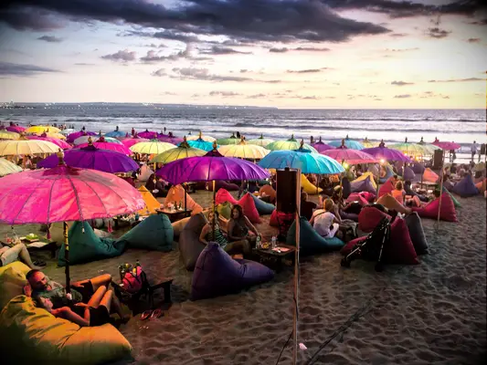 Nightlife at Kuta beach