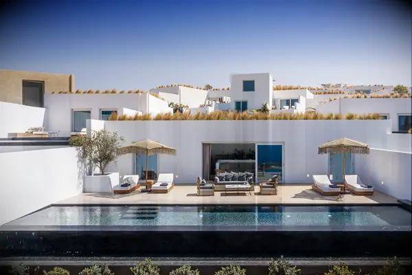 andronis arcadia view of villa and pool 